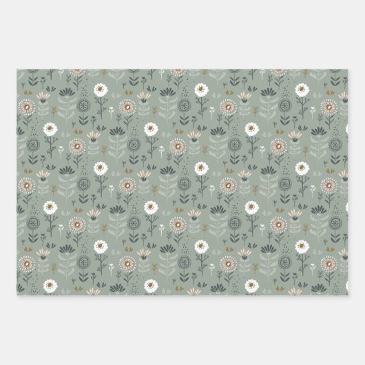 Waldfloral Geschenkpapier Set (Vorderseite)