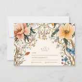 Waldflorale-Hochzeit RSVP Karte (Vorderseite)