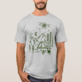 Waldflugzeugberg, Kiefernbaum, Retro, rustikal T-Shirt (Vorderseite)