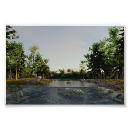 Waldfluss Fotodruck