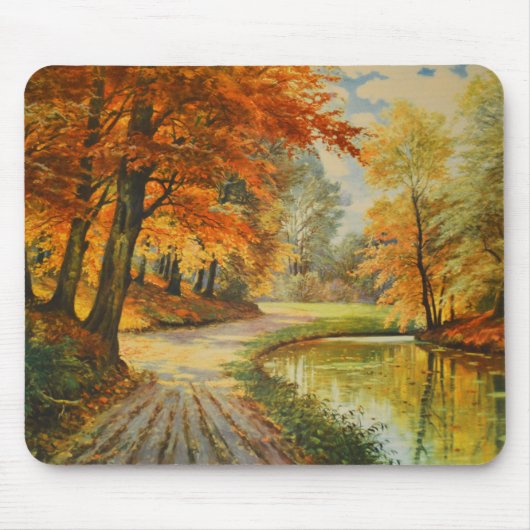 Waldfluss im Herbst Mousepad (Vorne)