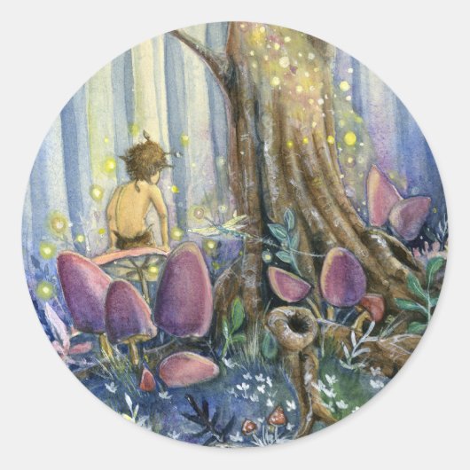 Waldflüster Runder Aufkleber (Vorderseite)