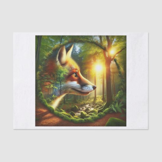 Waldfocken im Walddekoupage Papier (Vorderseite)