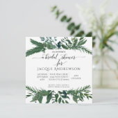 Waldfolienfeuer-Brautparty | Quadrat Einladung (Stehend Vorderseite)