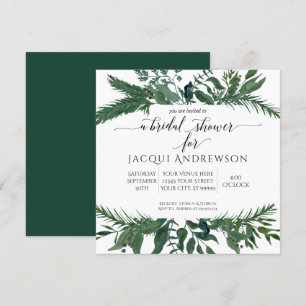 Waldfolienfeuer-Brautparty   Quadrat Einladung