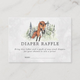 WaldFox der Babyparty-Windelraffle-Karten-| Begleitkarte