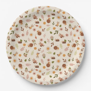 Waldfox Herbstthema neutral Pappteller