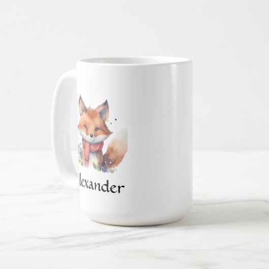 Waldfox in Scarf Personalisiert Kaffeetasse (Vorderseite Links)