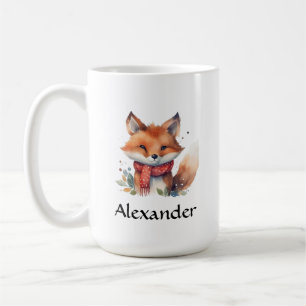 Waldfox in Scarf Personalisiert Kaffeetasse