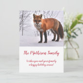 WaldFox in Schneehochsheimen Feiertagskarte (Stehend Vorderseite)