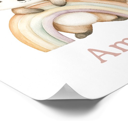 Waldfox mit Boho-Regenbogen-Kinderzimmer Poster (Ecke)