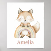Waldfox mit Boho-Regenbogen-Kinderzimmer Poster (Vorne)
