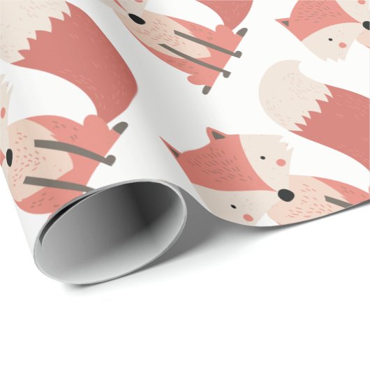 Waldfox-Muster Geschenkpapier (Rolleneckpunkt)