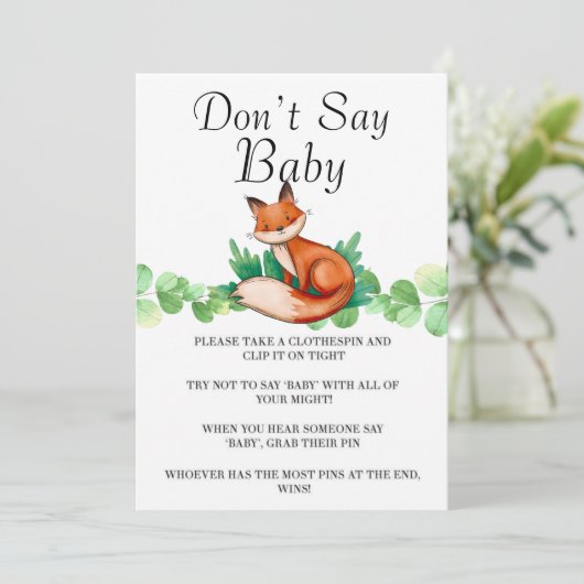 Waldfox sagt keine Kinderkarten (Stehend Vorderseite)