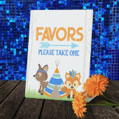 Waldfox und Gastgeschenk des Hirschwaldes Sockelschild