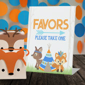 Waldfox und Gastgeschenk des Hirschwaldes Sockelschild