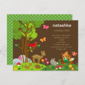 Waldfreund-Babyparty-Einladung Einladung (Vorne/Hinten)