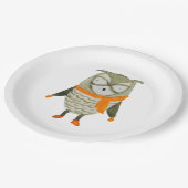 Waldfreund-Eule Pappteller (Schrägansicht)