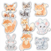 Waldfreunde: Adorable Waldlandkreaturen Sticke Aufkleber (Vorderseite)