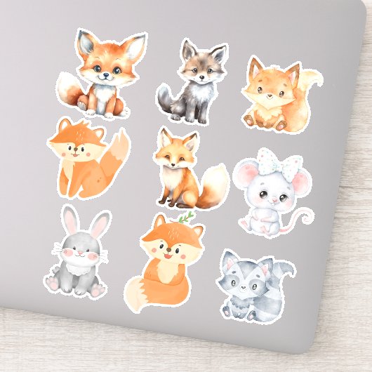 Waldfreunde: Adorable Waldlandkreaturen Sticke Aufkleber (Detail)