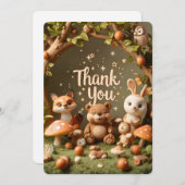Waldfreunde Dankeschön-Karte - Niedlicher Wald Ani Dankeskarte (Vorne/Hinten)