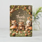 Waldfreunde Dankeschön-Karte - Niedlicher Wald Ani Dankeskarte (Stehend Vorderseite)