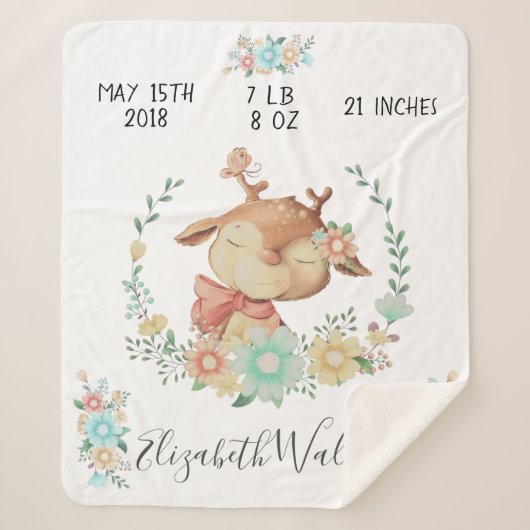 Waldfreunde Geburtsdaten von Hirschen Sherpadecke (Vorderseite)