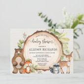 Waldfreunde geschlechtsneutrale Walddusche Einladung (Stehend Vorderseite)