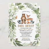Waldfreunde Grüne Boho Babydusche Einladung (Vorne/Hinten)