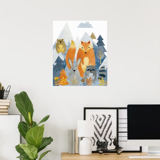 Waldfreunde im Berg Poster (Heimbüro)
