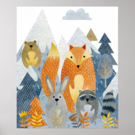 Waldfreunde im Berg Poster