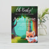 Waldfreunde niedlicher Babyfuchs Einladung (Stehend Vorderseite)