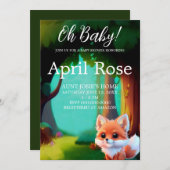 Waldfreunde niedlicher Babyfuchs Einladung (Vorne/Hinten)