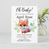 Waldfreunde niedlicher Babyfuchs Einladung (Stehend Vorderseite)