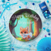 Waldfreunde niedlicher Kinderfuchs Geburtstag Pappteller (Party)