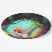 Waldfreunde niedlicher Kinderfuchs Geburtstag Pappteller (Schrägansicht)