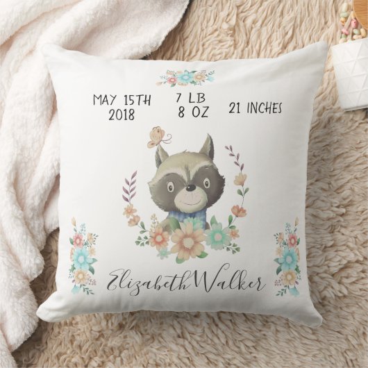 Waldfreunde niedliches Racon-Geburtsstatus Kinderz Kissen (Decke)