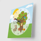Waldfreunde Quadratische Wanduhr (Winkel)