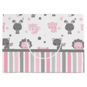 Waldfreunde rosa u. graue Geschenk-Tasche Große Geschenktüte (Vorderseite)