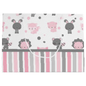 Waldfreunde rosa u. graue Geschenk-Tasche Große Geschenktüte (Rückseite)