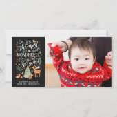 Waldfreunde | Schwarz | Foto Feiertagskarte (Vorderseite)