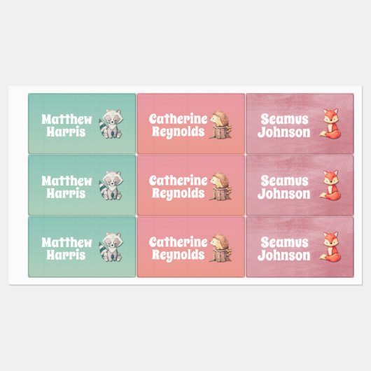 Waldfreunde: Set "Kids Labels" Etiketten (Blatt)