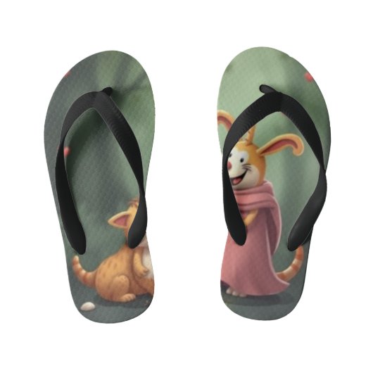 „Waldfreunde voller Herz – Ein magisches Treffen“ Kinderbadesandalen (Fußbett)