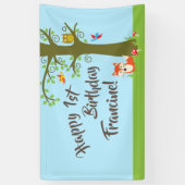 Waldfreunde Woodland Niedlich 1. Geburtstag Party Banner (Vertikal)
