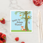 Waldfreunde Woodland Niedlich 1. Geburtstag Party Serviette (Beispiel)