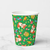 Waldfreunde Woodland Niedliche Geburtstagsparty de Pappbecher (Rückseite)