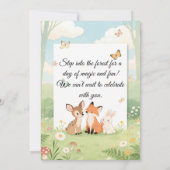 Waldfreunde zum ersten Geburtstag Einladung (Rückseite)