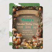Waldfreunde zum Geburtstag Einladung - Niedlicher (Vorne/Hinten)
