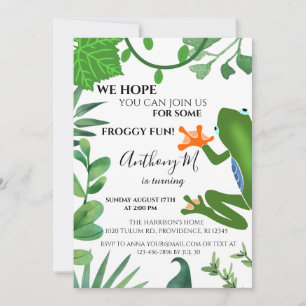 Waldfrosch 1. Party Einladung