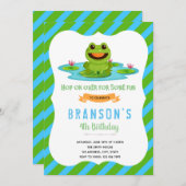 Waldfrosch Geburtstagsfeier Einladung (Vorne/Hinten)